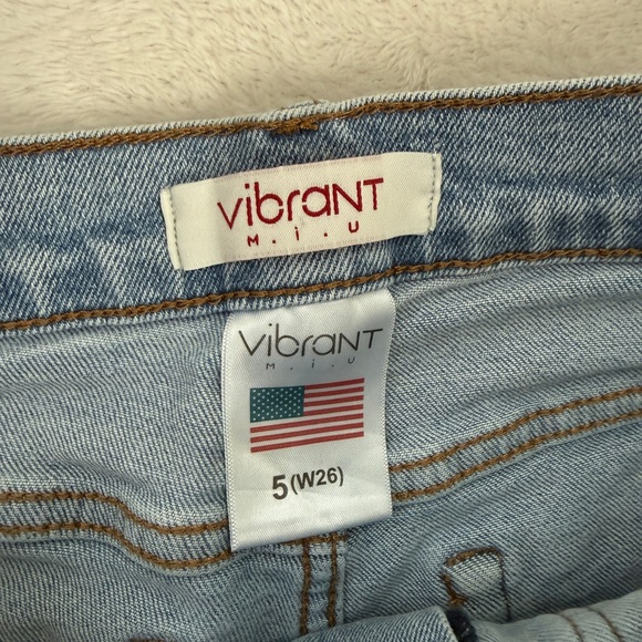 Vibrant MIU Wide  Leg Jeans Size 5 W26 Light Wash Patch Pocket Cropped Denim - Picture 12 of 16